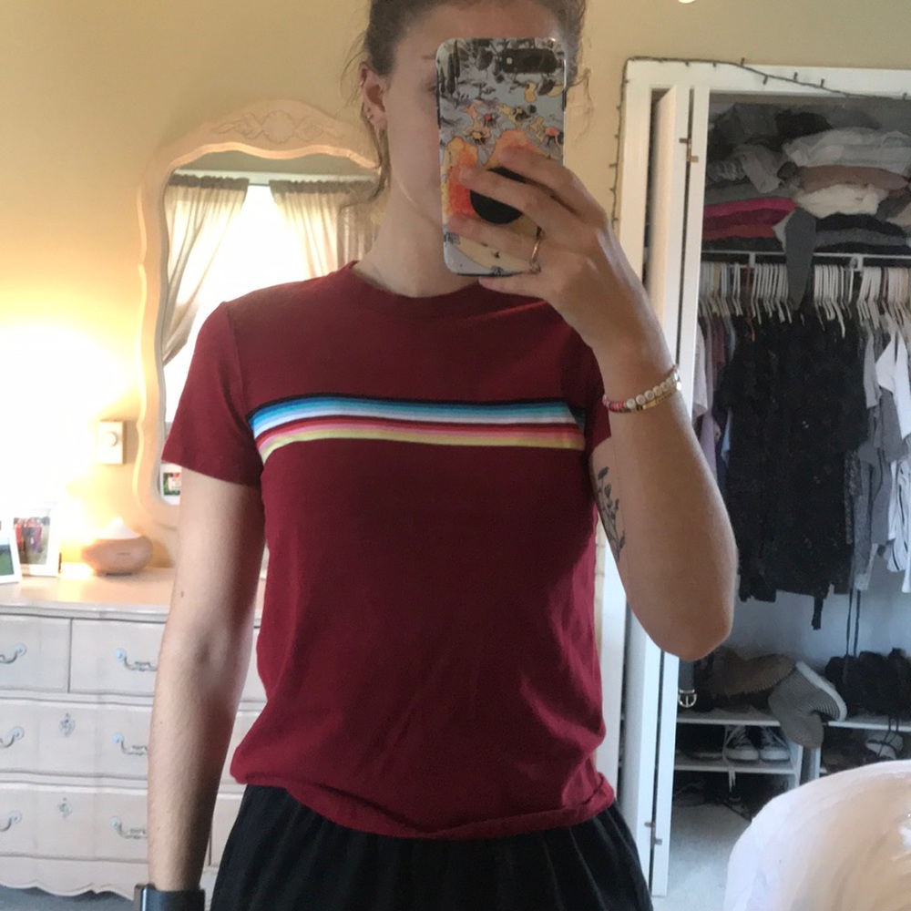 Maroon Rainbow Top